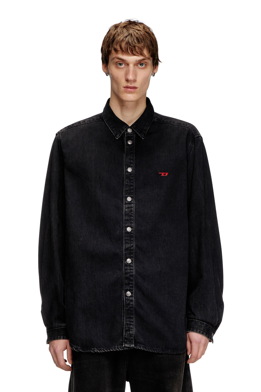 Men's Shirt in Tencel denim Black