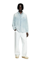Men's Shirt in bleach-effect denim Blue