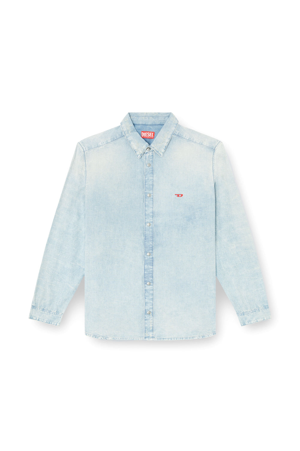 Men's Shirt in bleach-effect denim Blue
