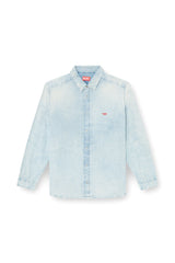 Men's Shirt in bleach-effect denim Blue