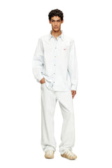 Men's Shirt in bleach-effect denim Blue