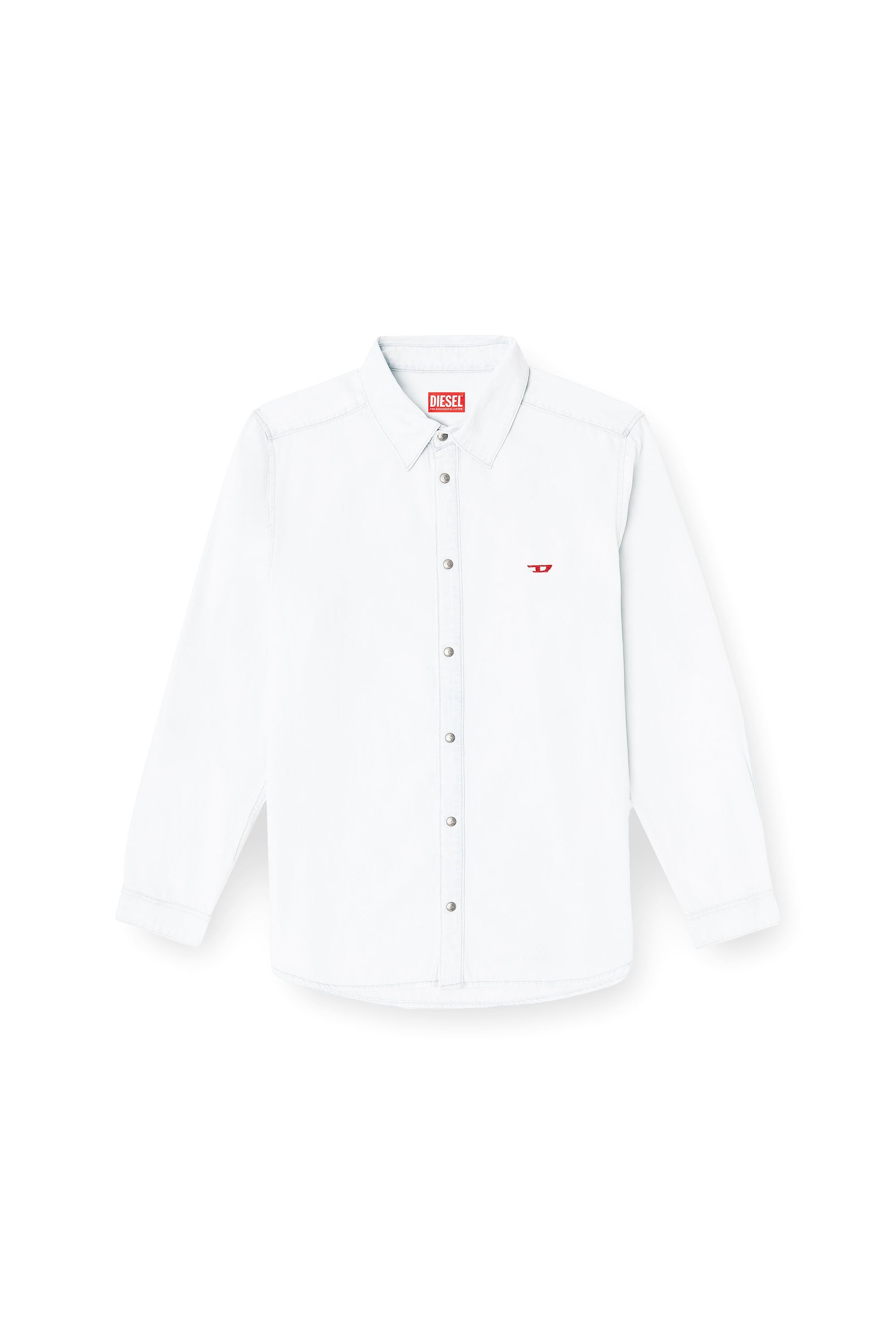 Men's Shirt in bleach-effect denim Blue