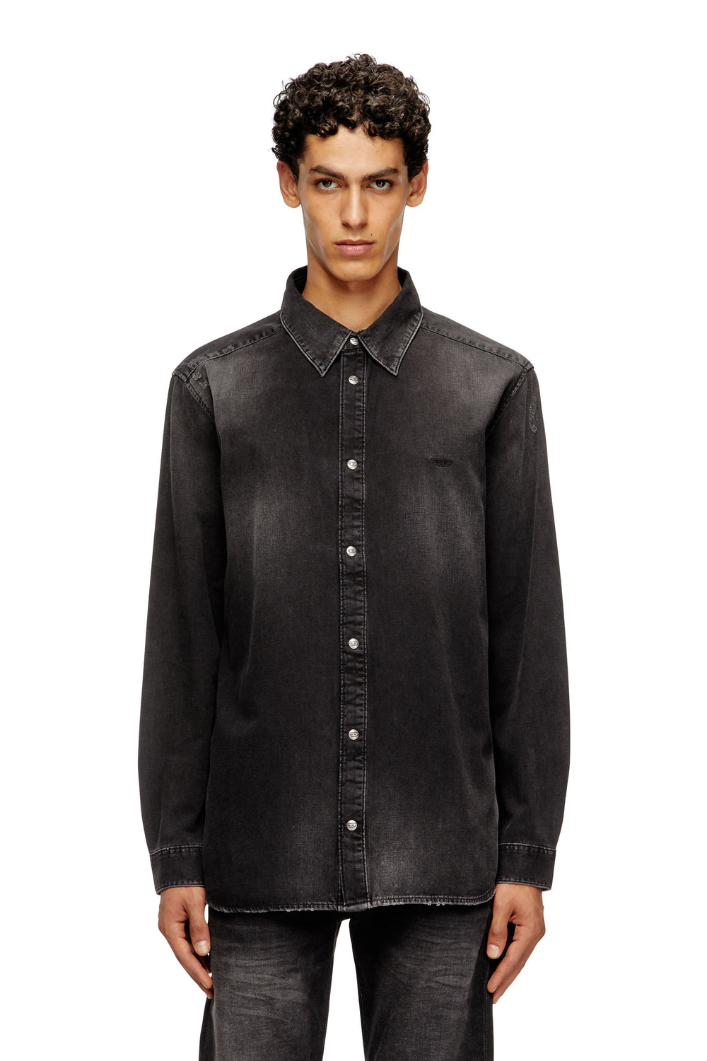 Men's Long-sleeve denim shirt Black