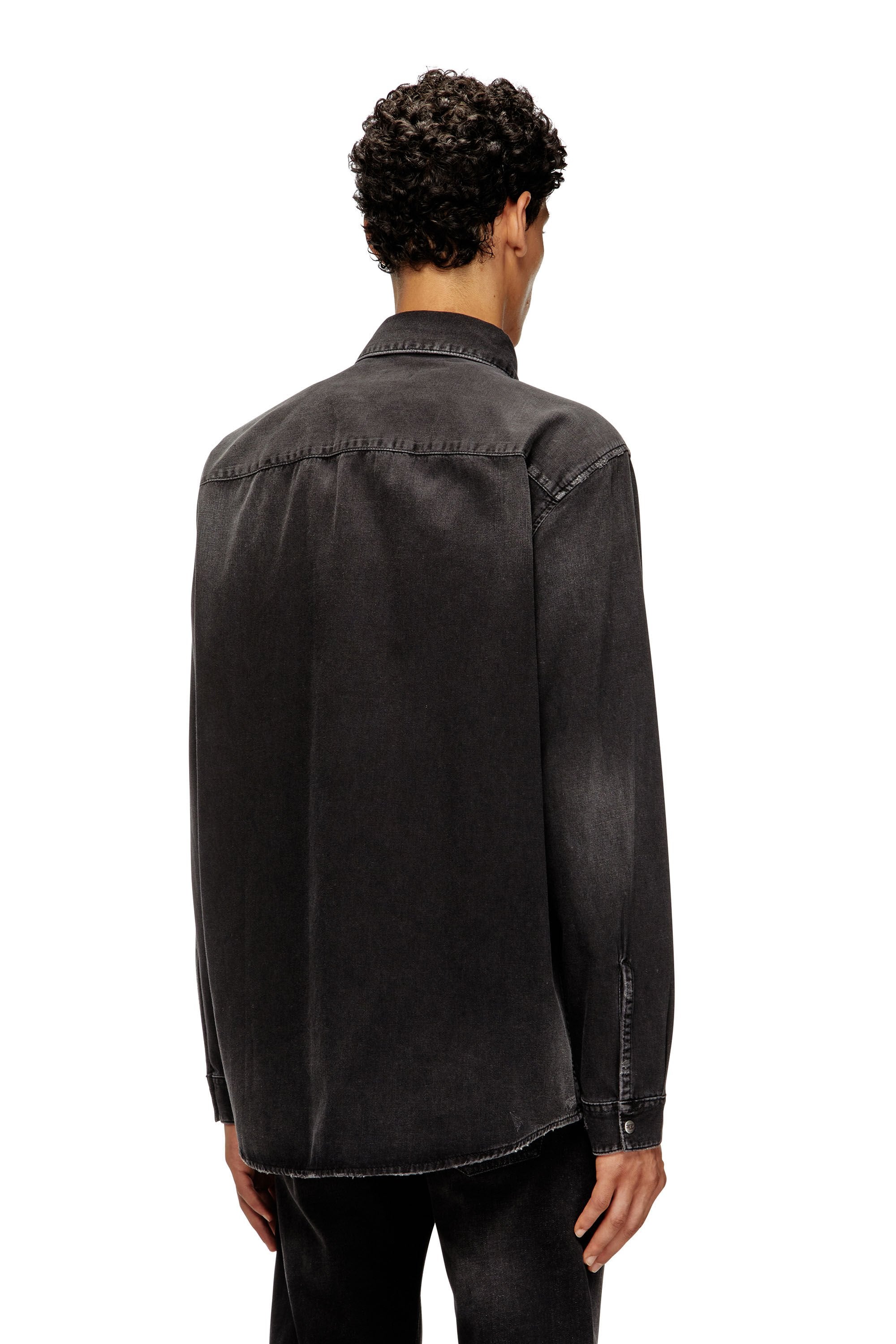 Men's Long-sleeve denim shirt Black