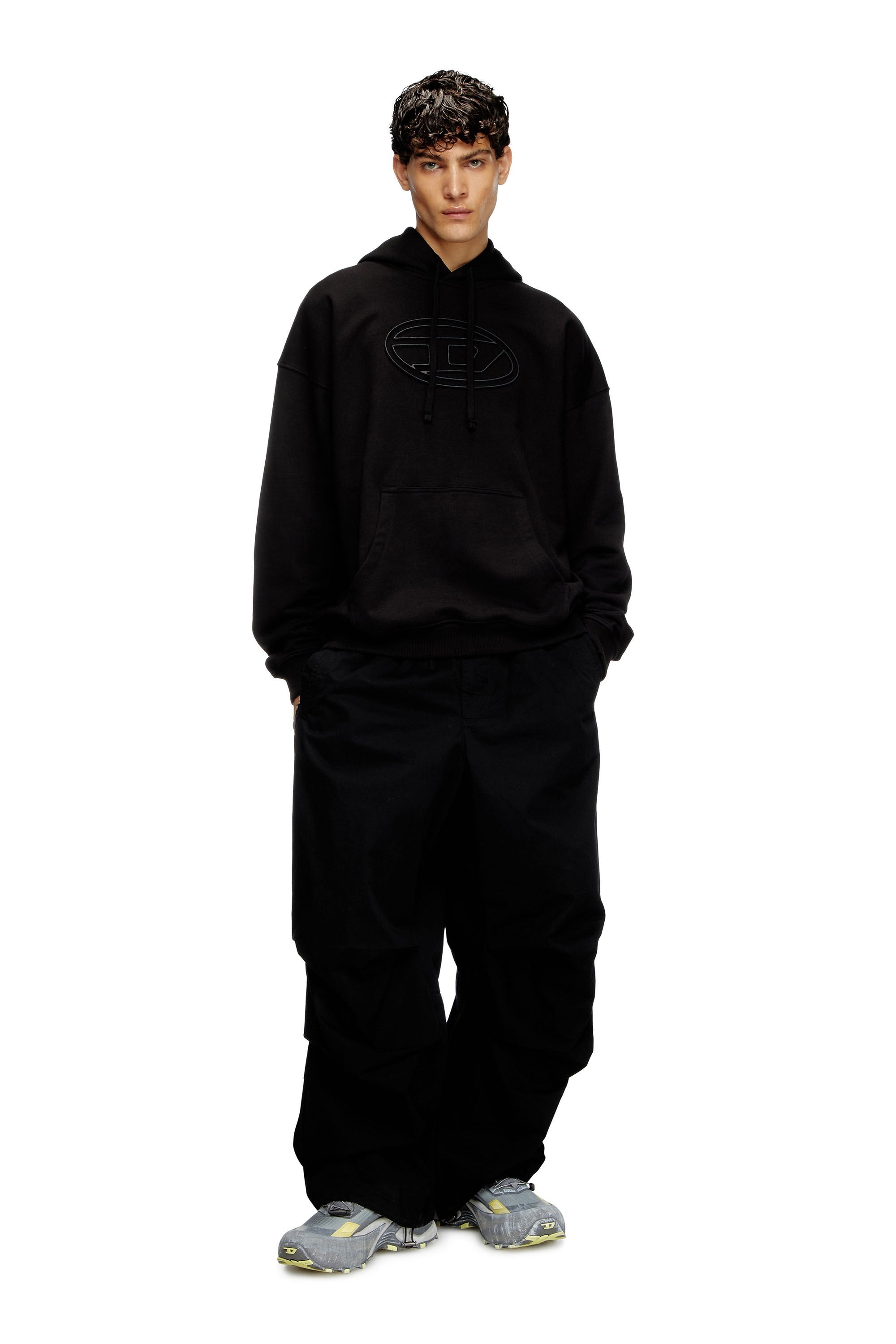 Men's Hoodie with embossed Oval D Black