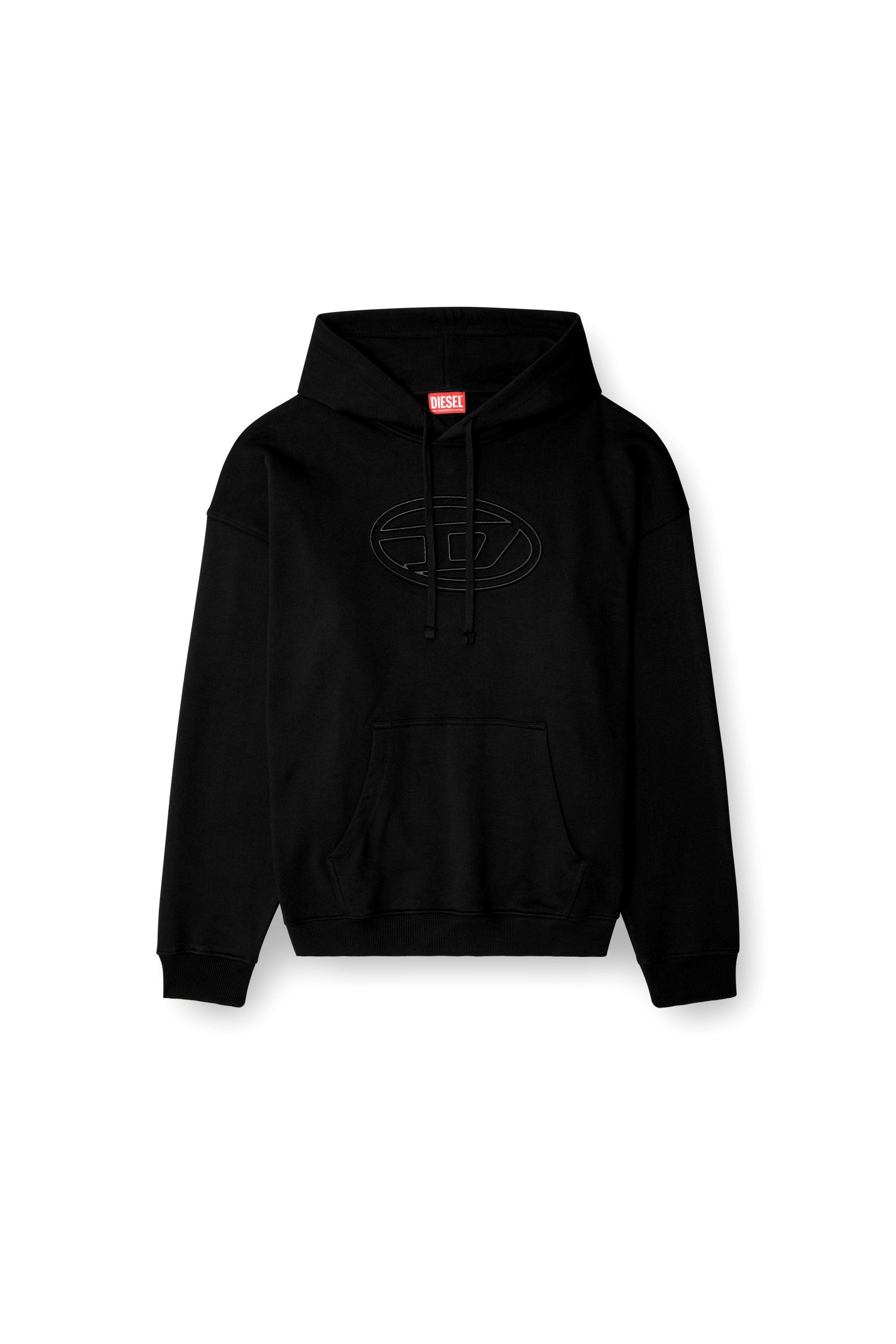 Men's Hoodie with embossed Oval D Black
