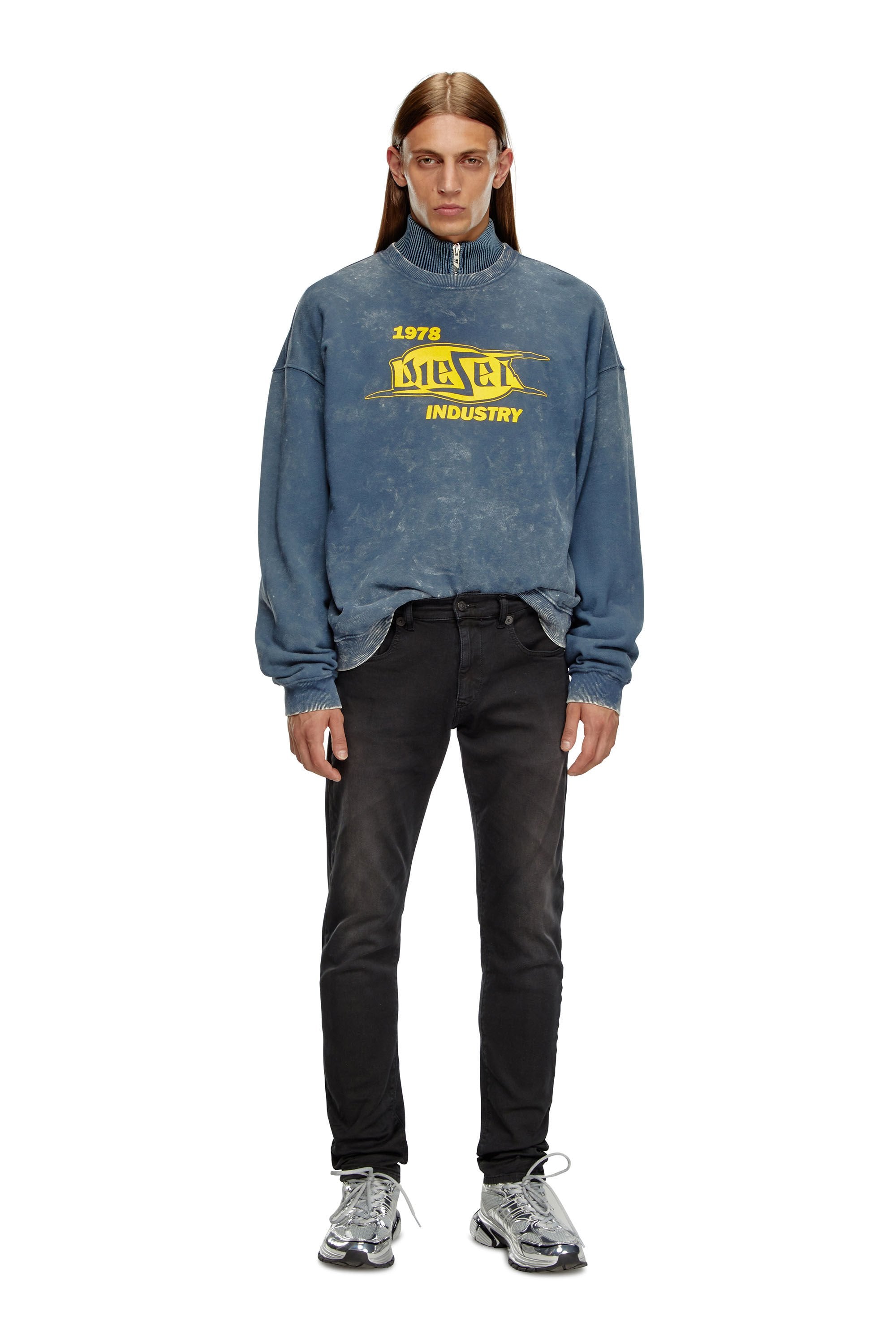 D-STRUKT-Z-NE Man: Slim Colored Jeans Dark Blue