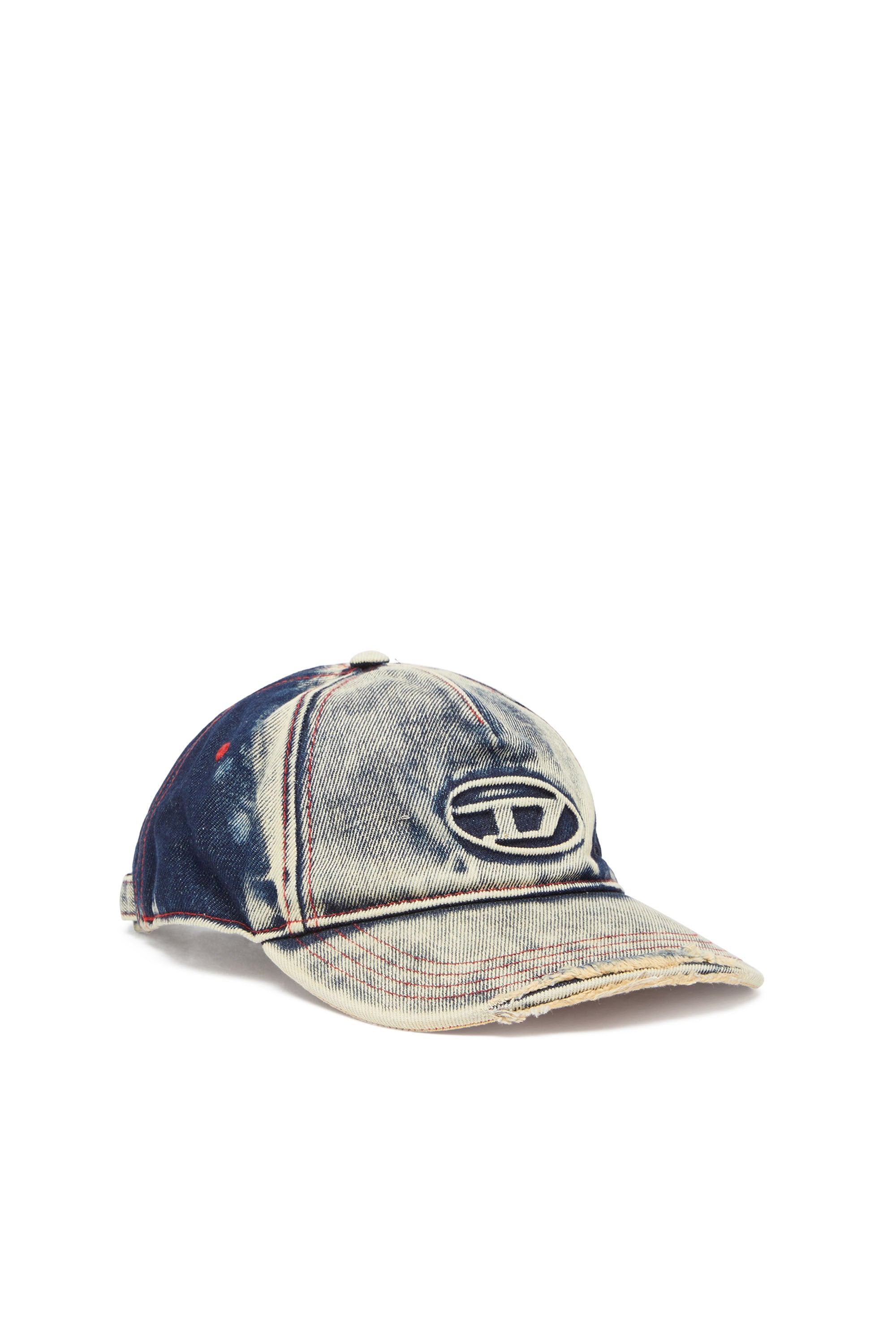 C-SEYMON Man: Baseball cap in treated denim D logo