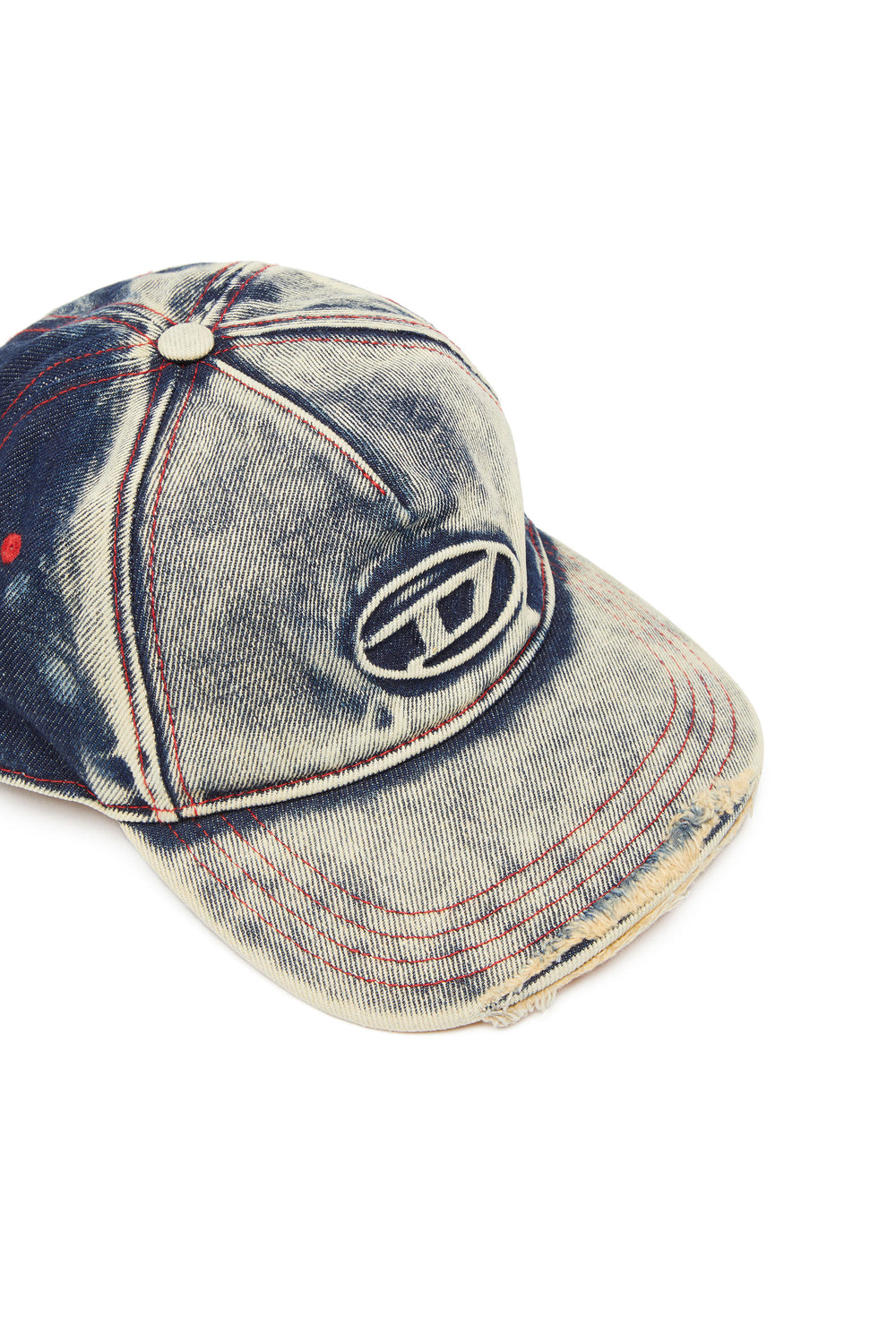 C-SEYMON Man: Baseball cap in treated denim D logo