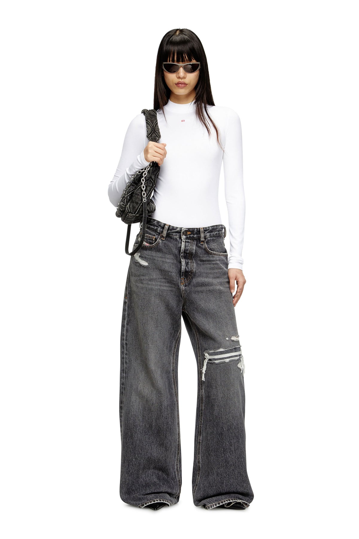 1996 D-Sire Woman: Relaxed Black/Dark grey Baggy Jeans