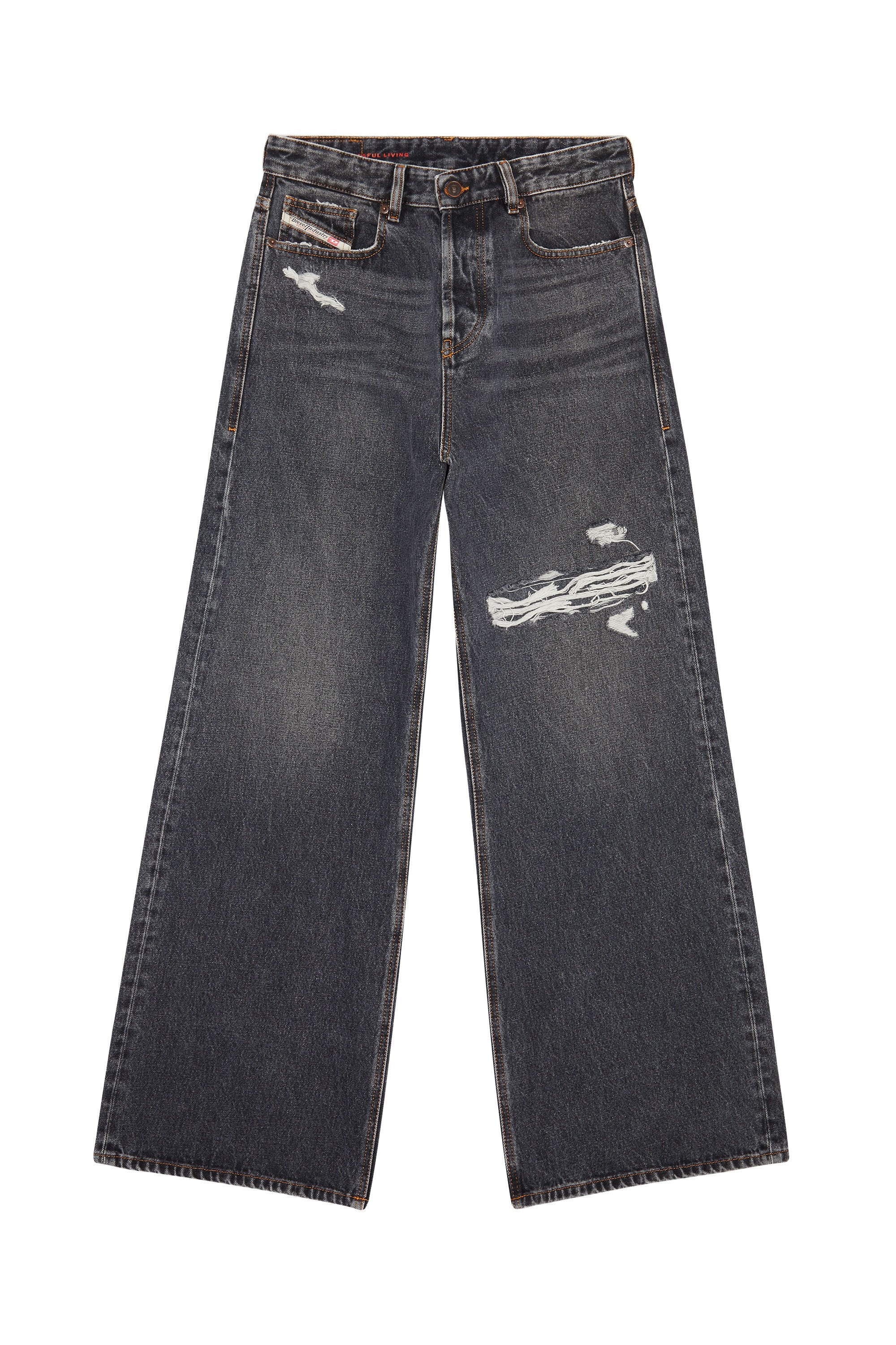 1996 D-Sire Woman: Relaxed Black/Dark grey Baggy Jeans
