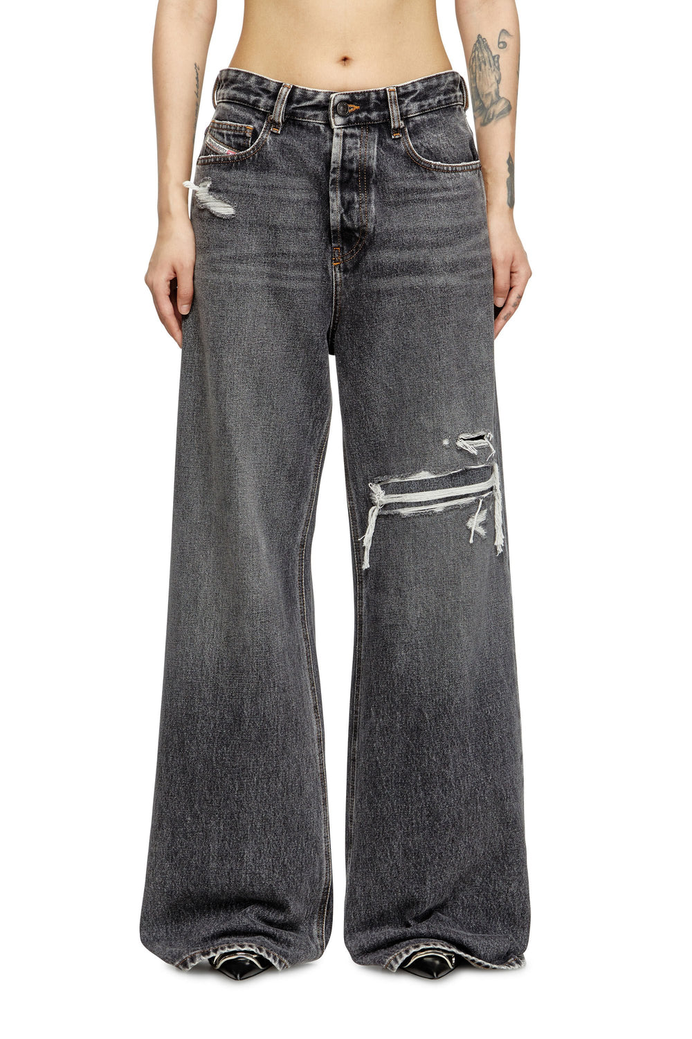 1996 D-Sire Woman: Relaxed Black/Dark grey Baggy Jeans