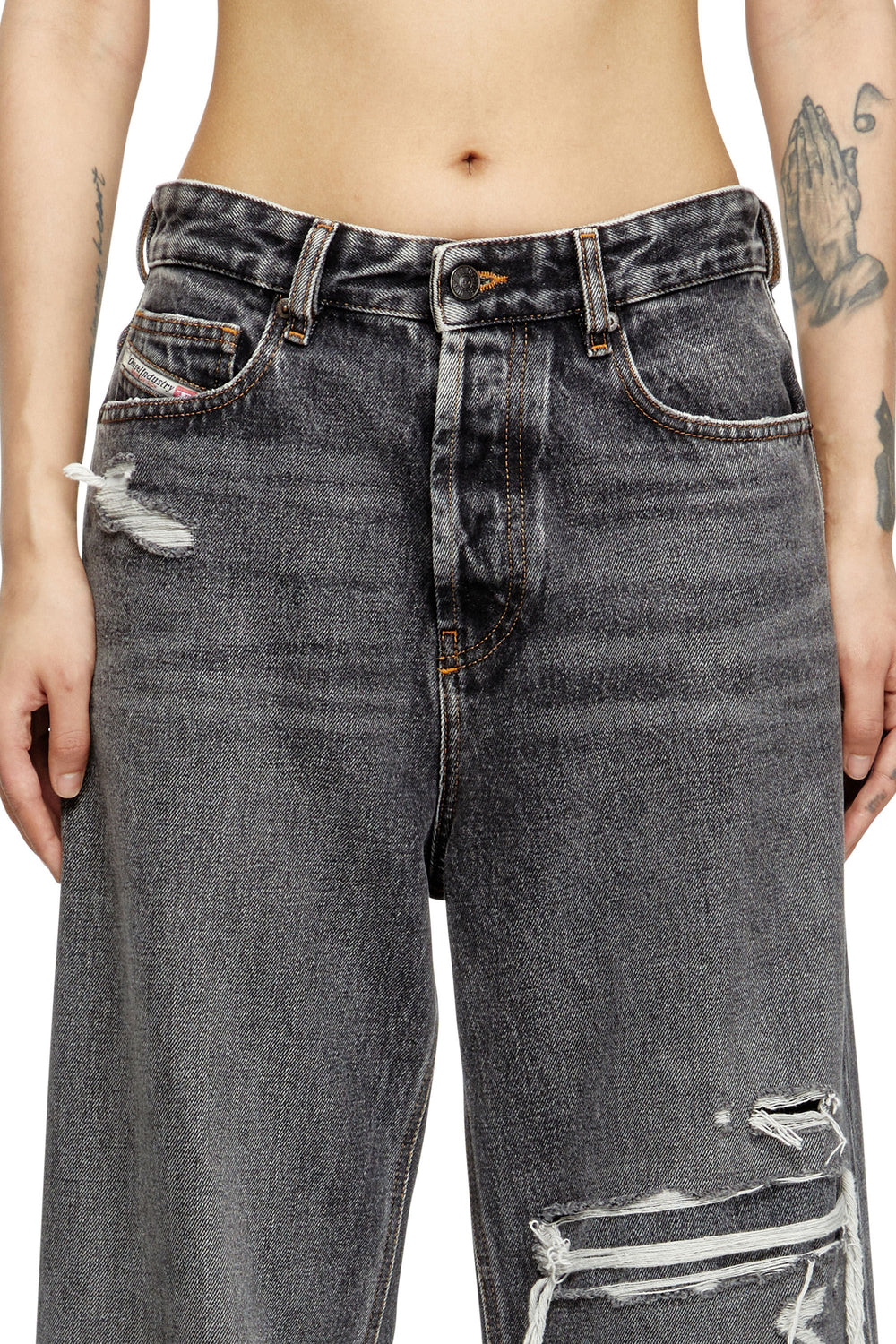 1996 D-Sire Woman: Relaxed Black/Dark grey Baggy Jeans