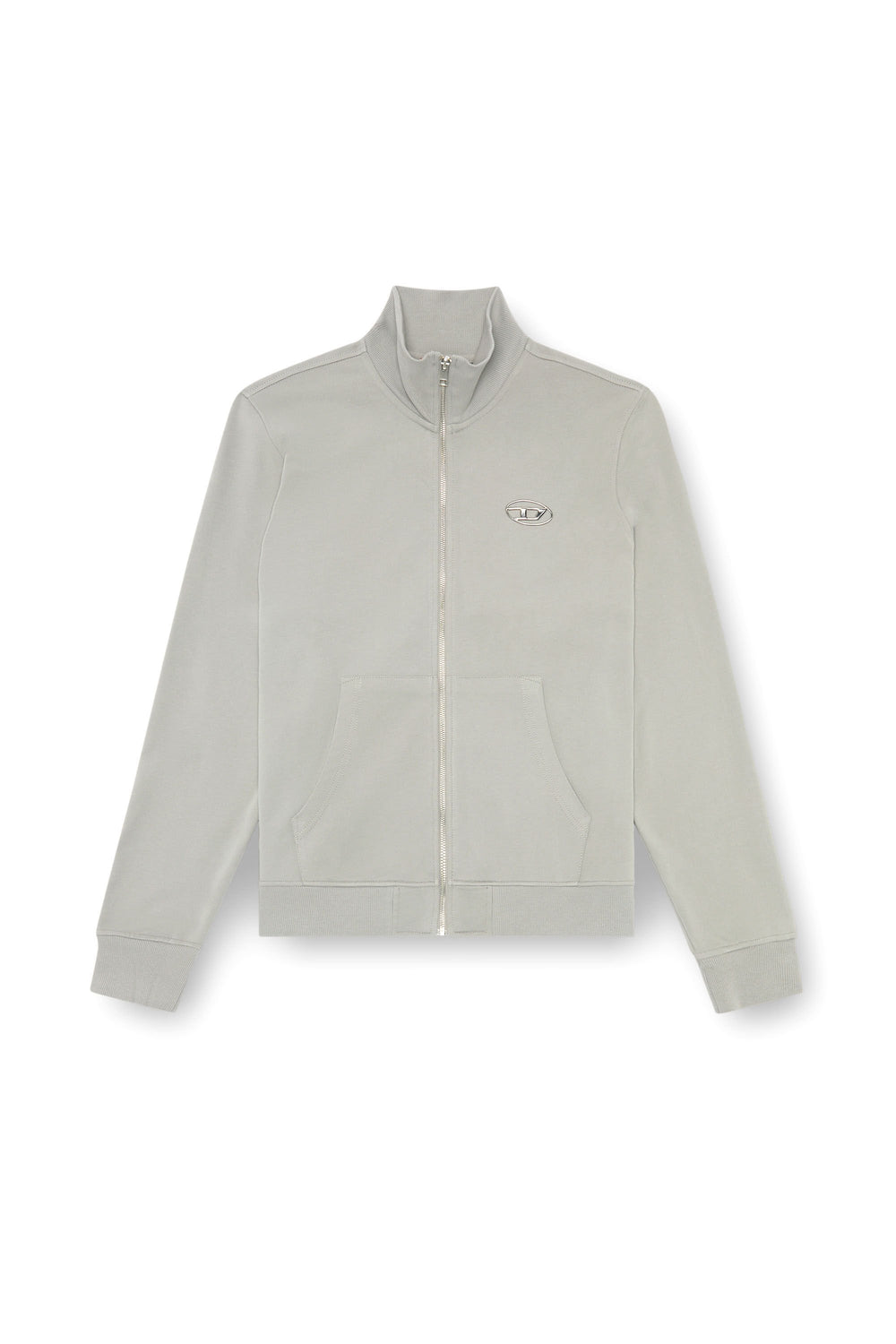 Men's Zip-up sweatshirt with metallic logo Grey