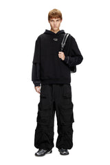 Men's Half-sleeve sweatshirt with metallic logo Black