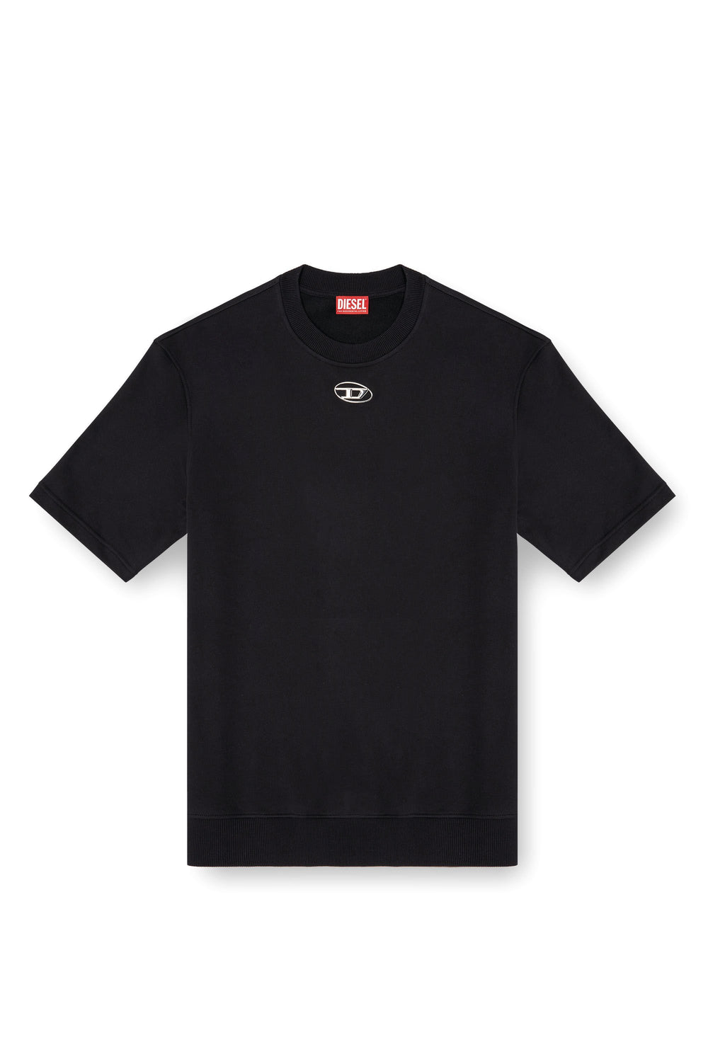 Men's Half-sleeve sweatshirt with metallic logo Black