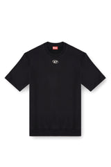 Men's Half-sleeve sweatshirt with metallic logo Black