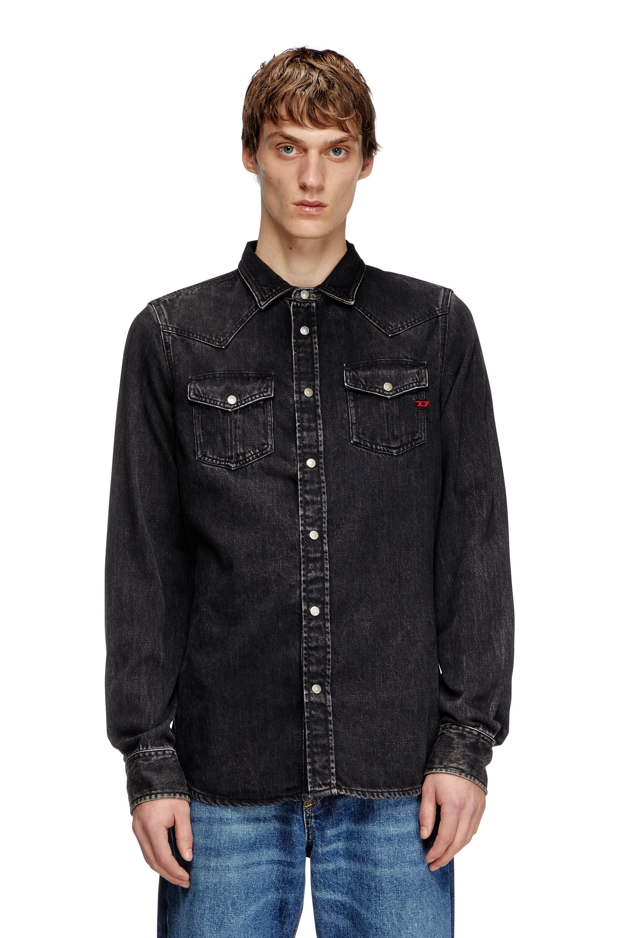 Men's Overshirt in Tencel denim Black