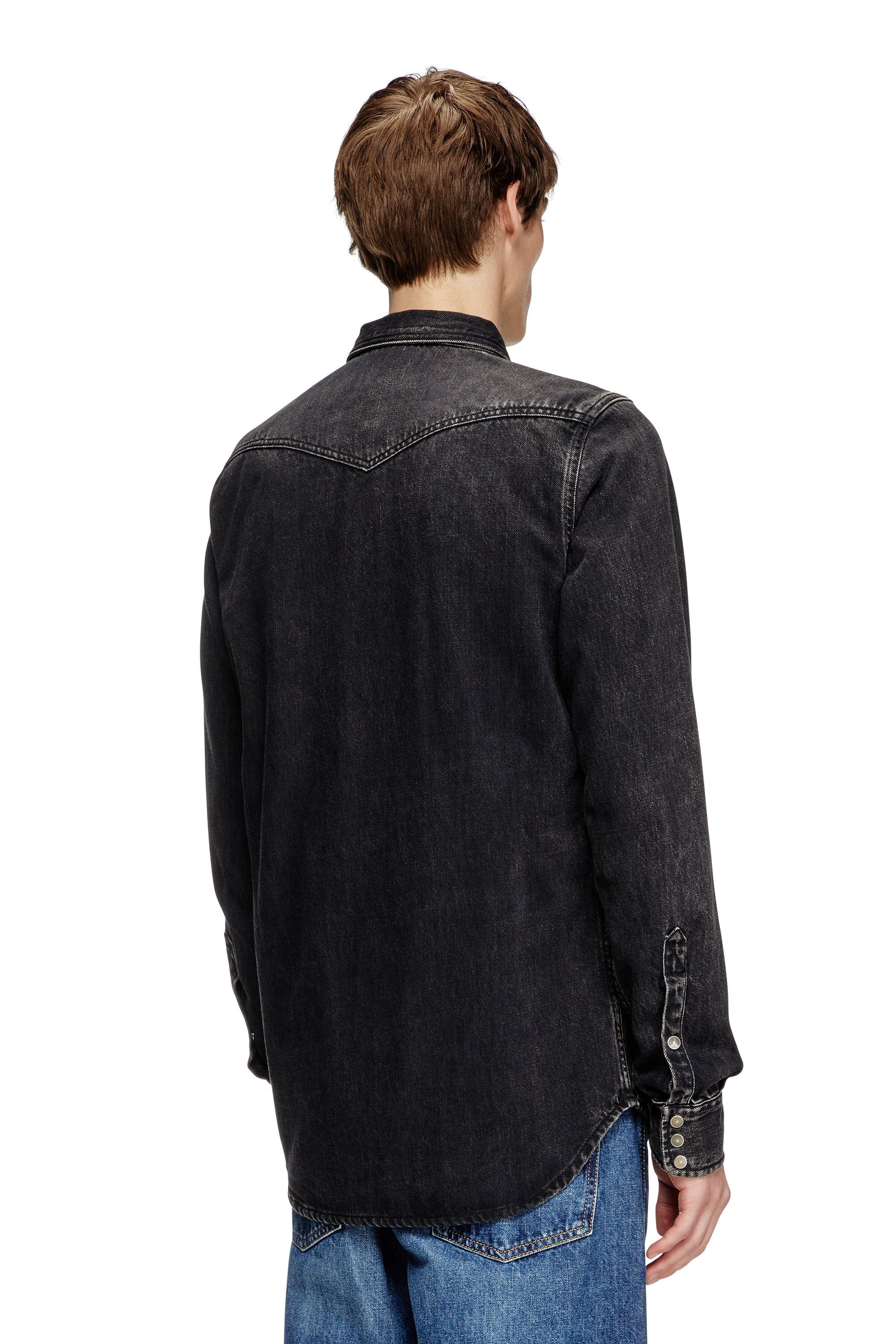 Men's Overshirt in Tencel denim Black