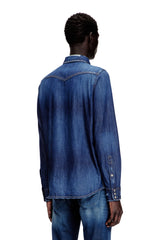 Men's Denim shirt with patch pockets Blue