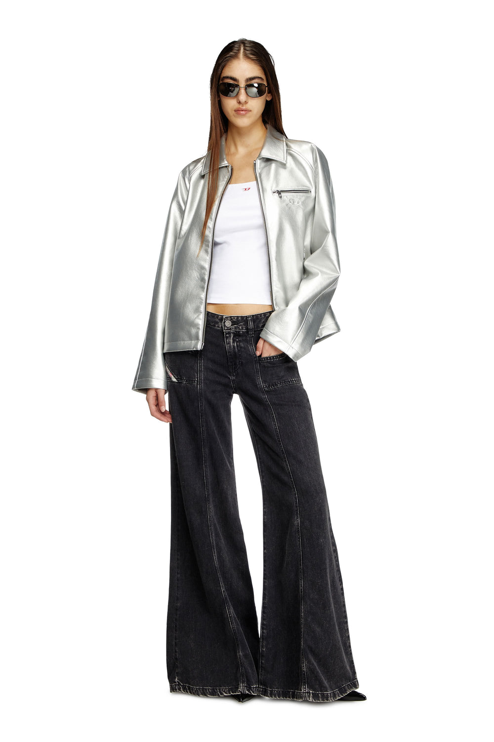 Women's Flare Jeans Black/Dark grey D-Akii