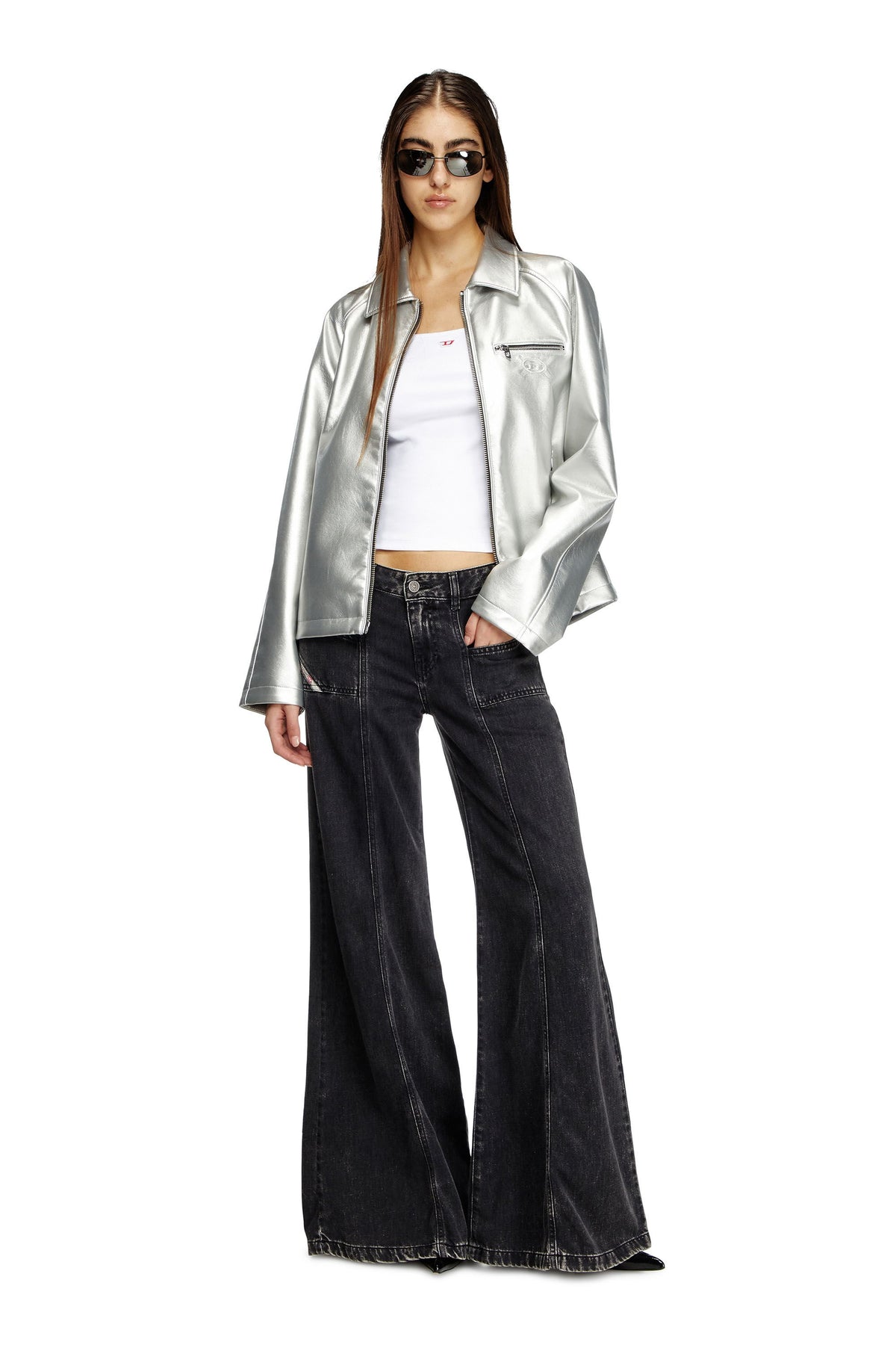 Women's Flare Jeans Black/Dark grey D-Akii