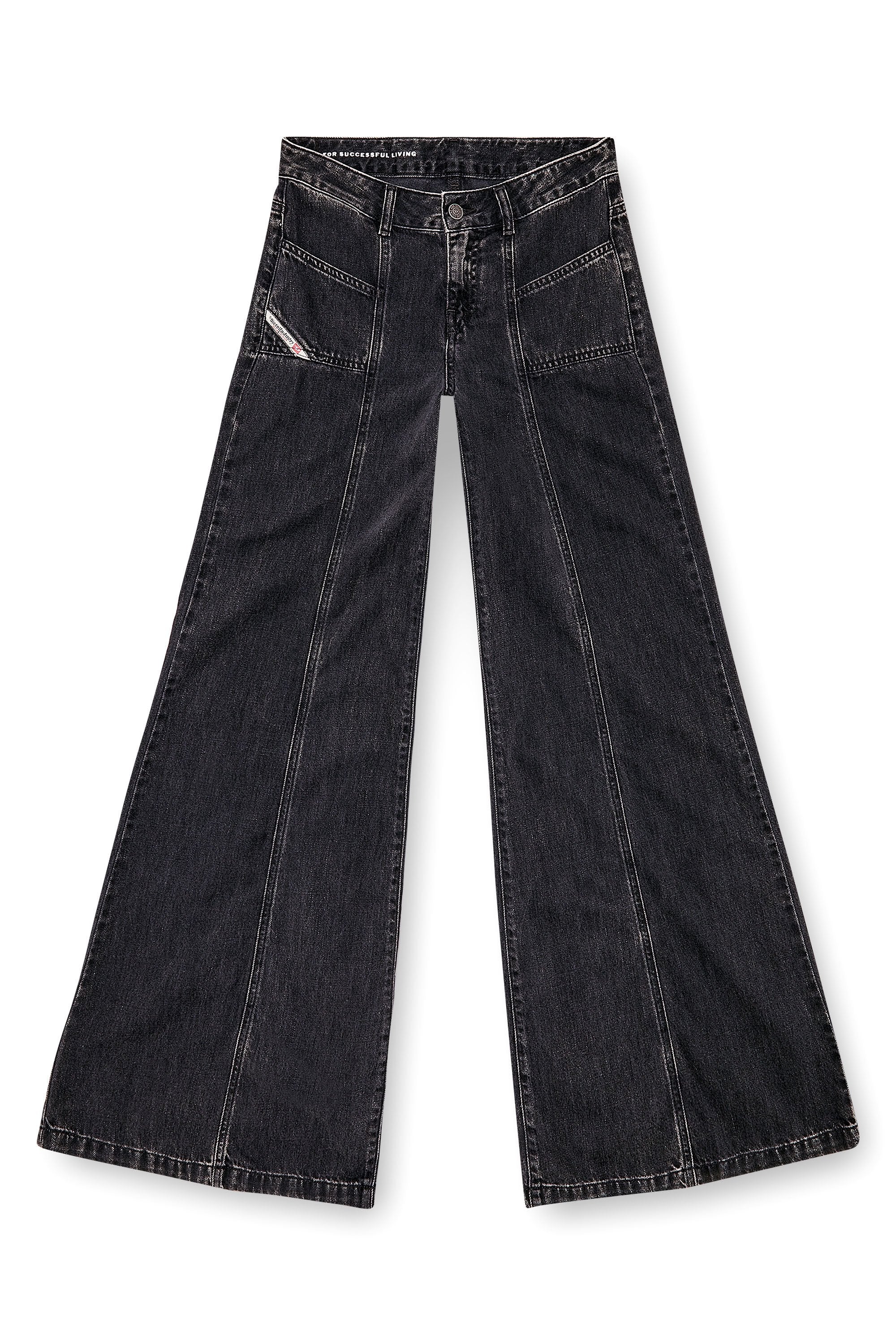 Women's Flare Jeans Black/Dark grey D-Akii