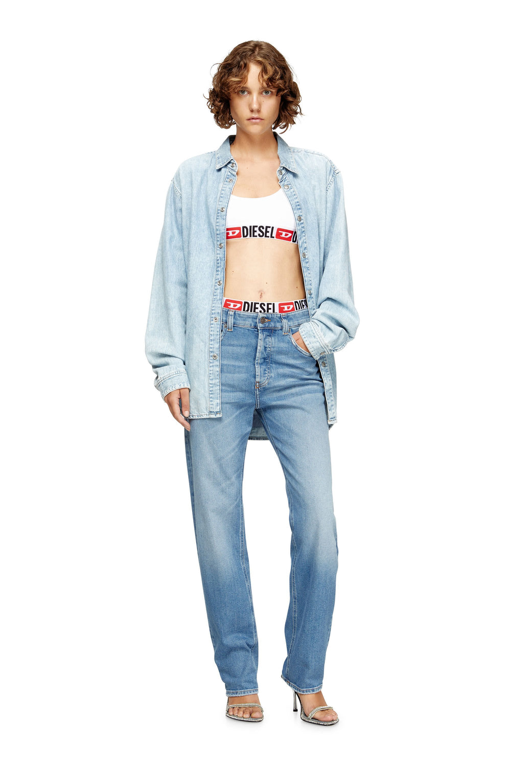 Women's Bralette with logo band White