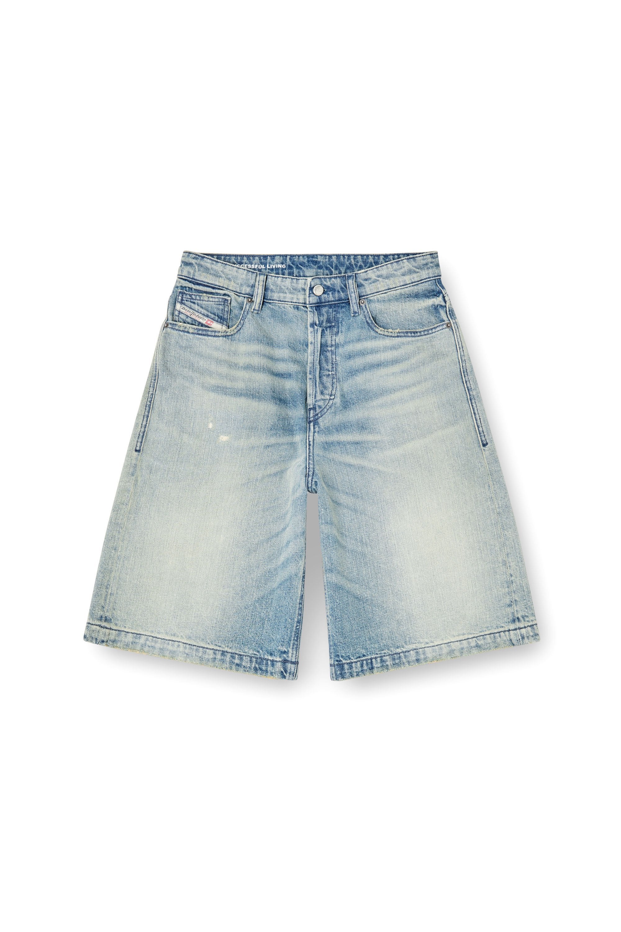 Women's Shorts in worn-effect denim Blue