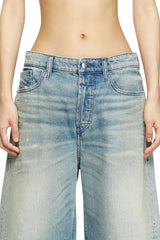 Women's Shorts in worn-effect denim Blue