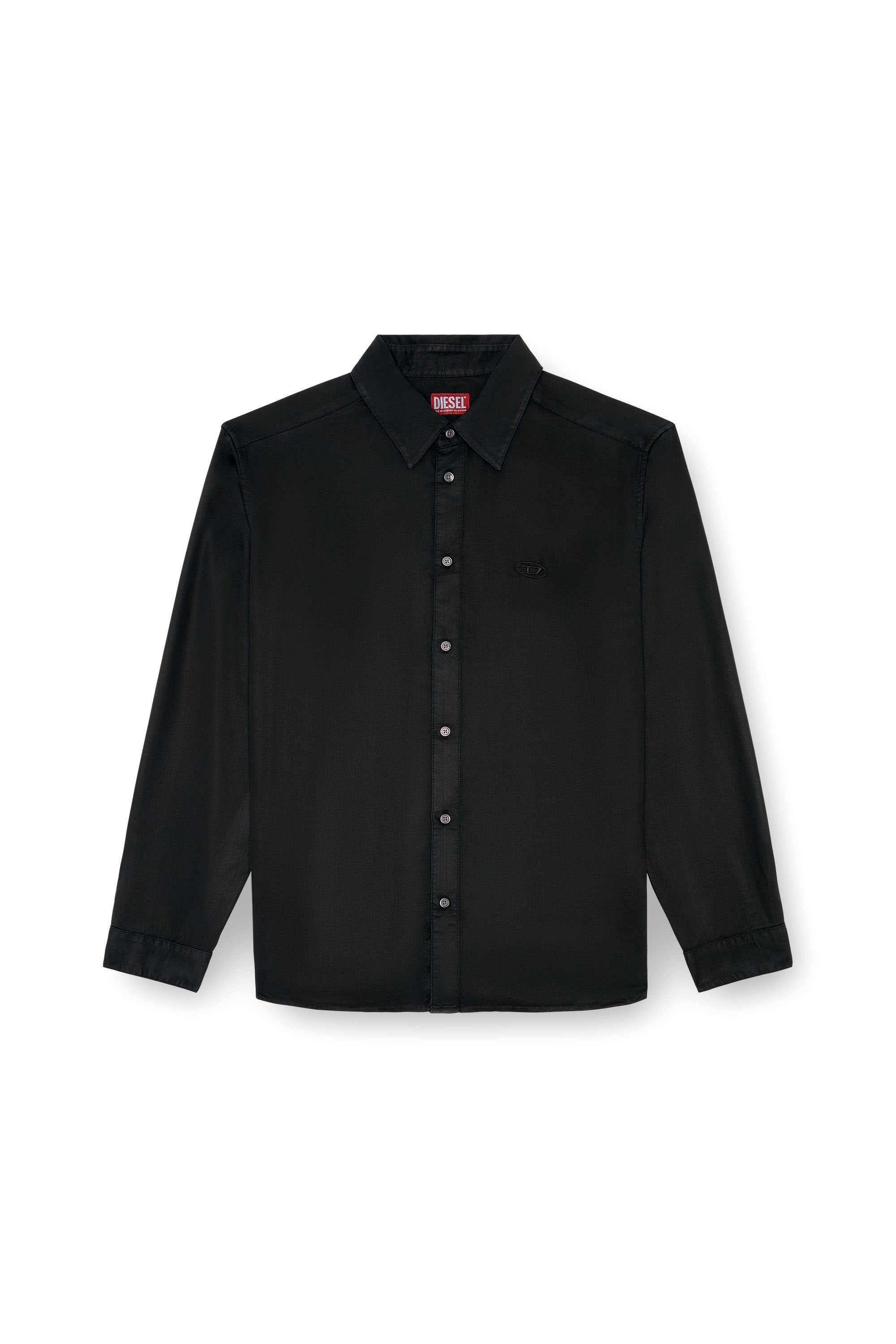 Men's Fluid shirt with logo embroidery Black