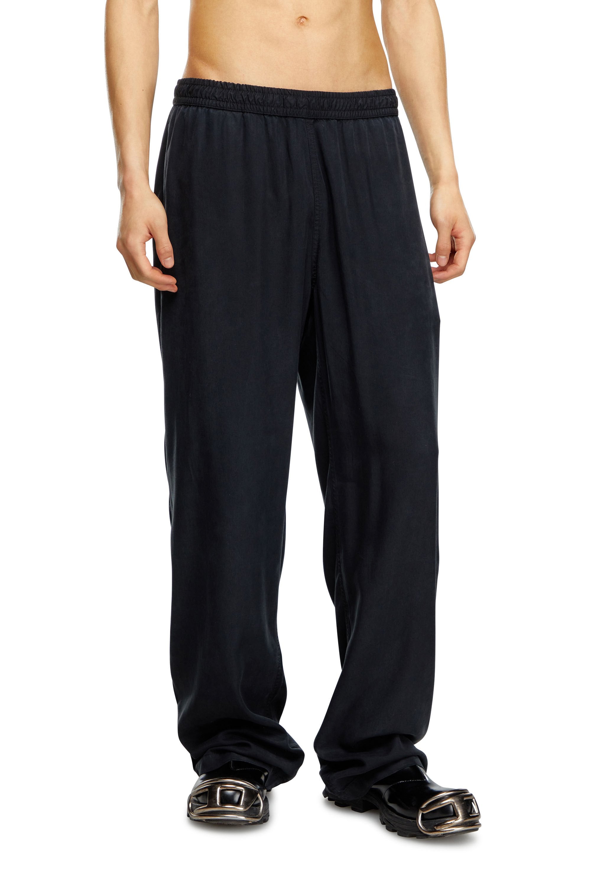 Men's Drawstring pants in faded twill Black
