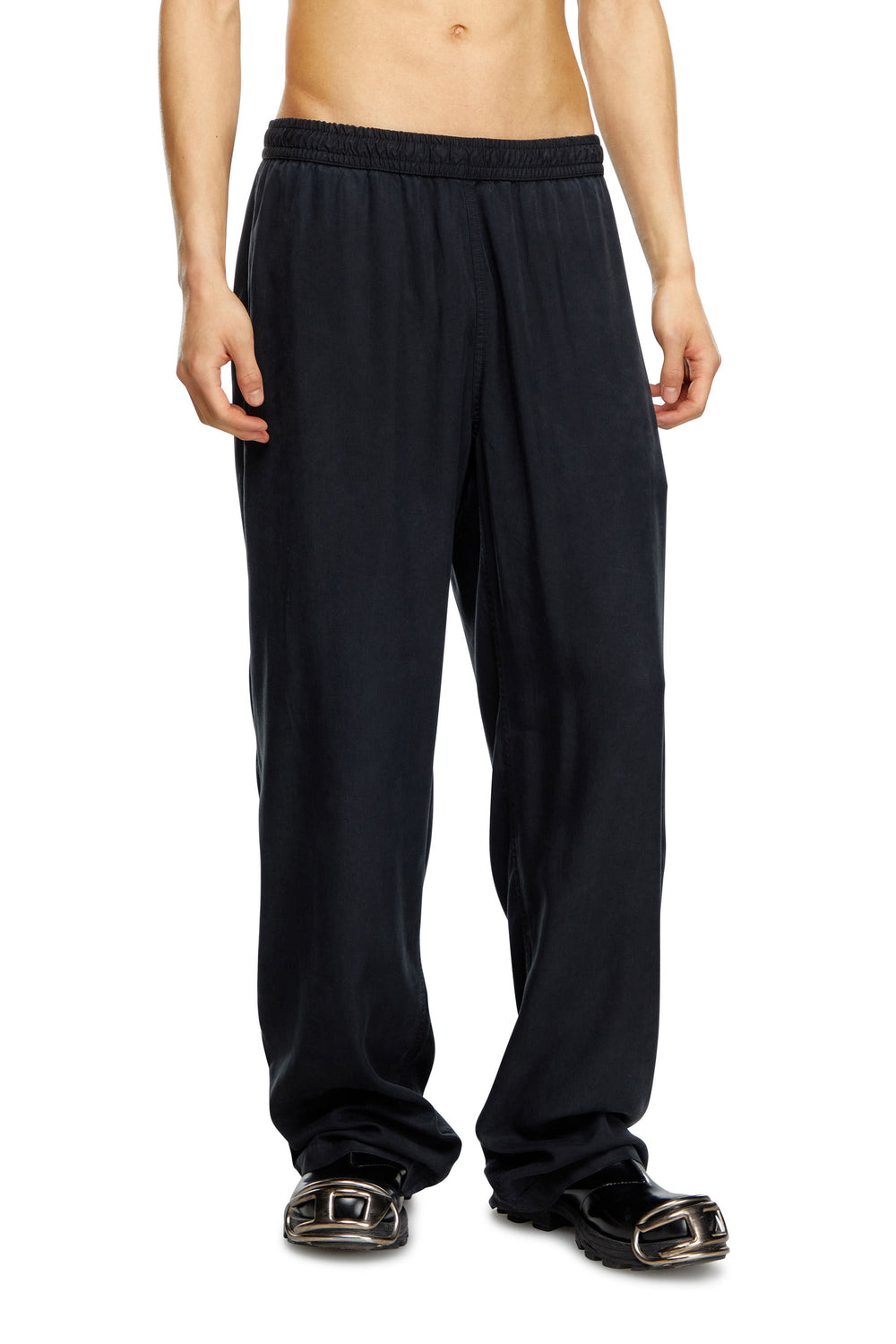 Men's Drawstring pants in faded twill Black