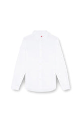 Men's Formal shirt with logo-embroidered collar White