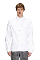 Men's Formal shirt with logo-embroidered collar Black