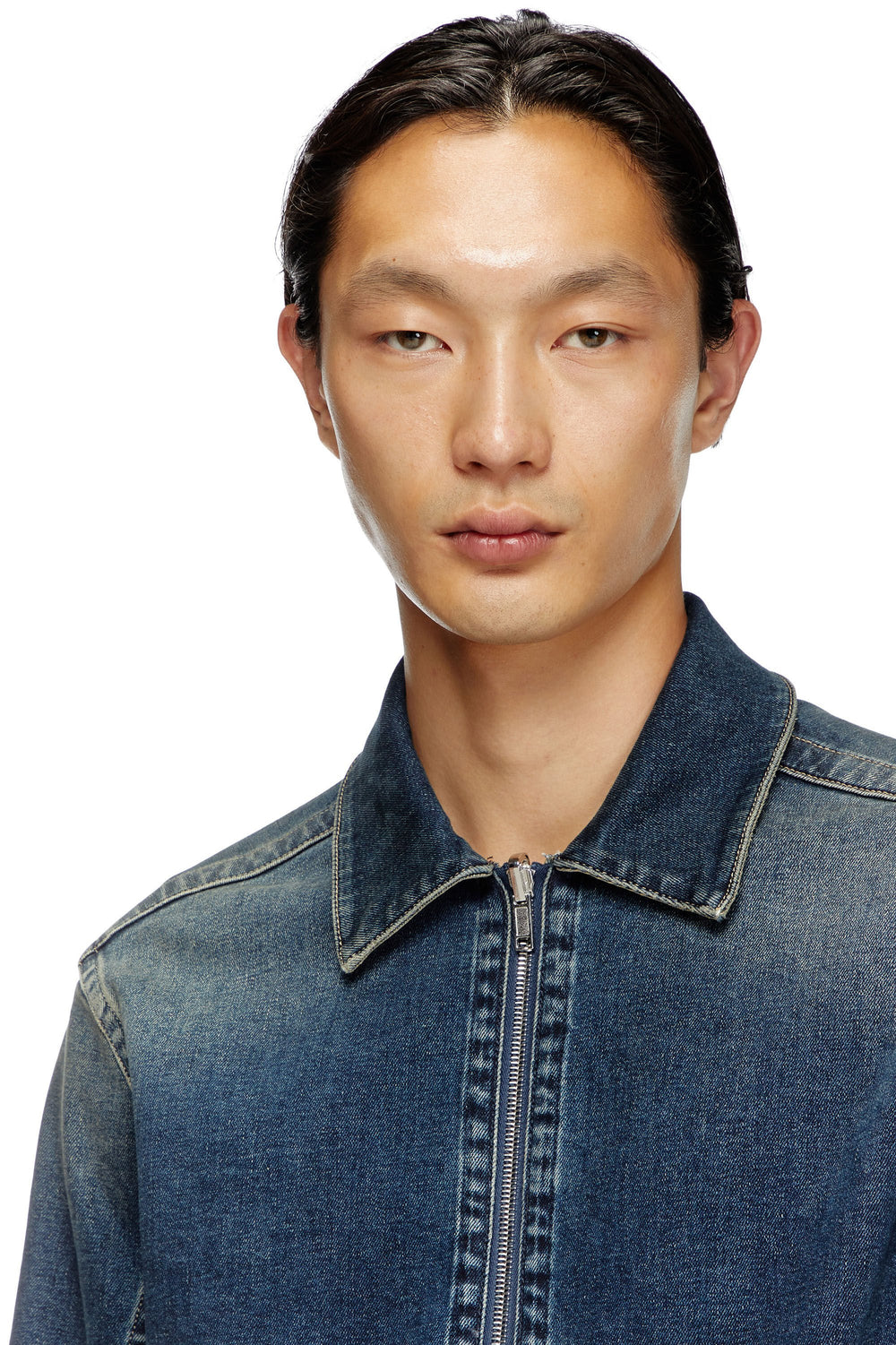 Men's Zipped shirt in Rehab denim Blue
