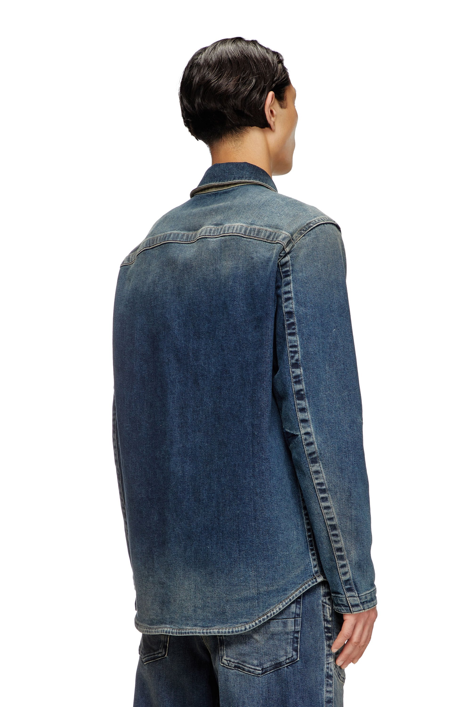 Men's Zipped shirt in Rehab denim Blue