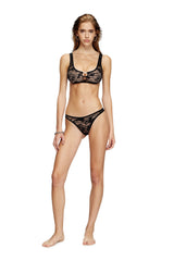 Women's Camo lace briefs with Oval D plaque Black