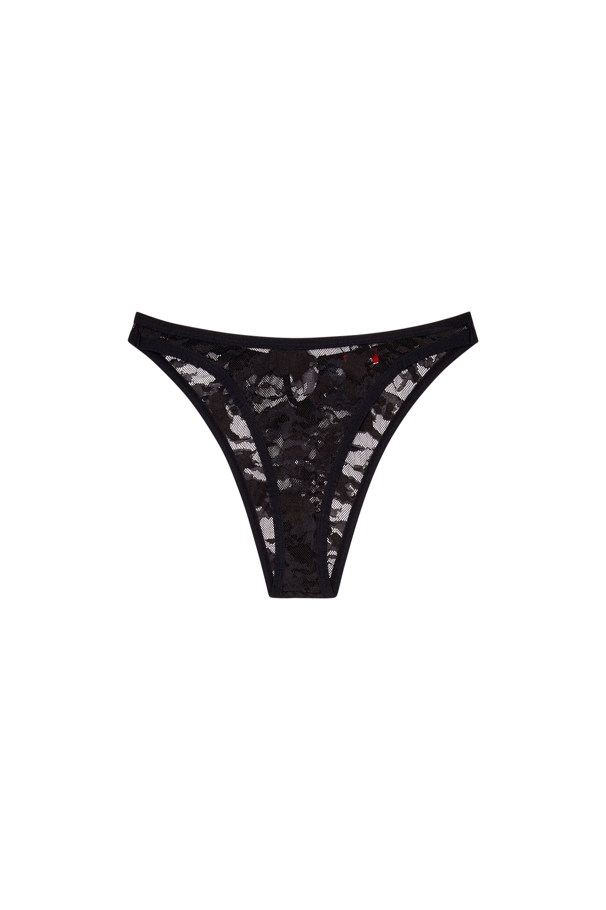 Women's Camo lace briefs with Oval D plaque Black