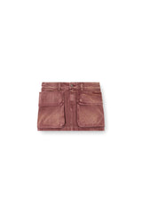 Women's Denim miniskirt with patch pockets Brown
