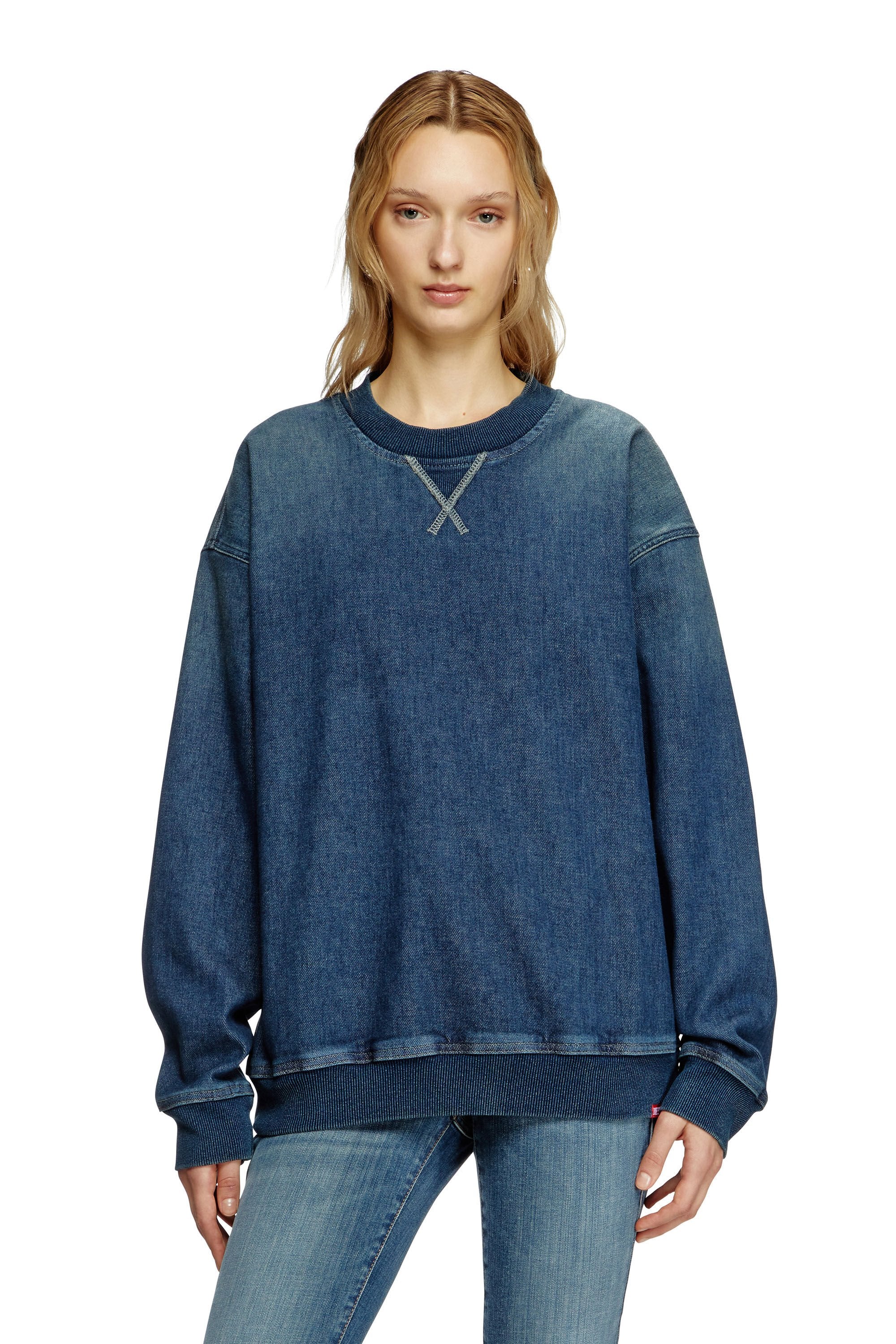 Women's Sweatshirt in Track Denim Blue