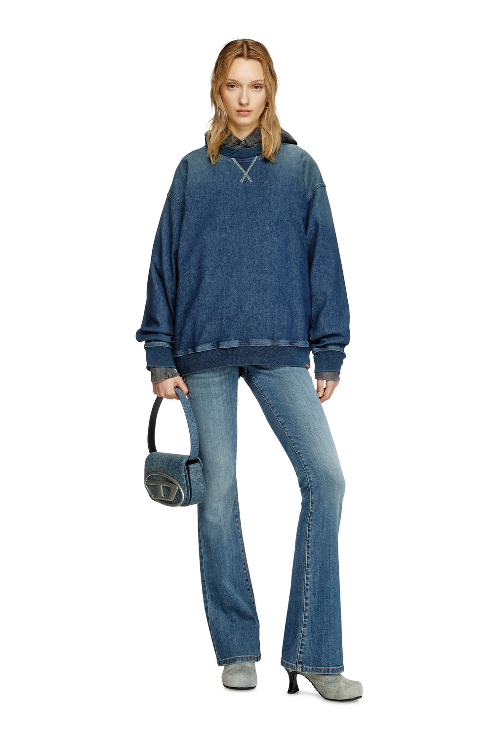 Women's Sweatshirt in Track Denim Blue