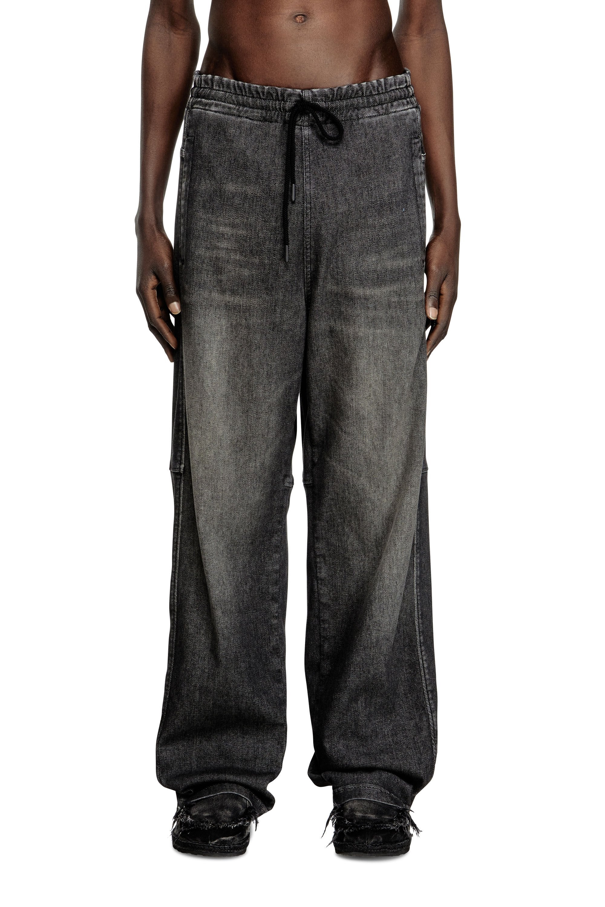 Women's Relaxed Jeans Black/Dark grey D-Martyans Track Denim