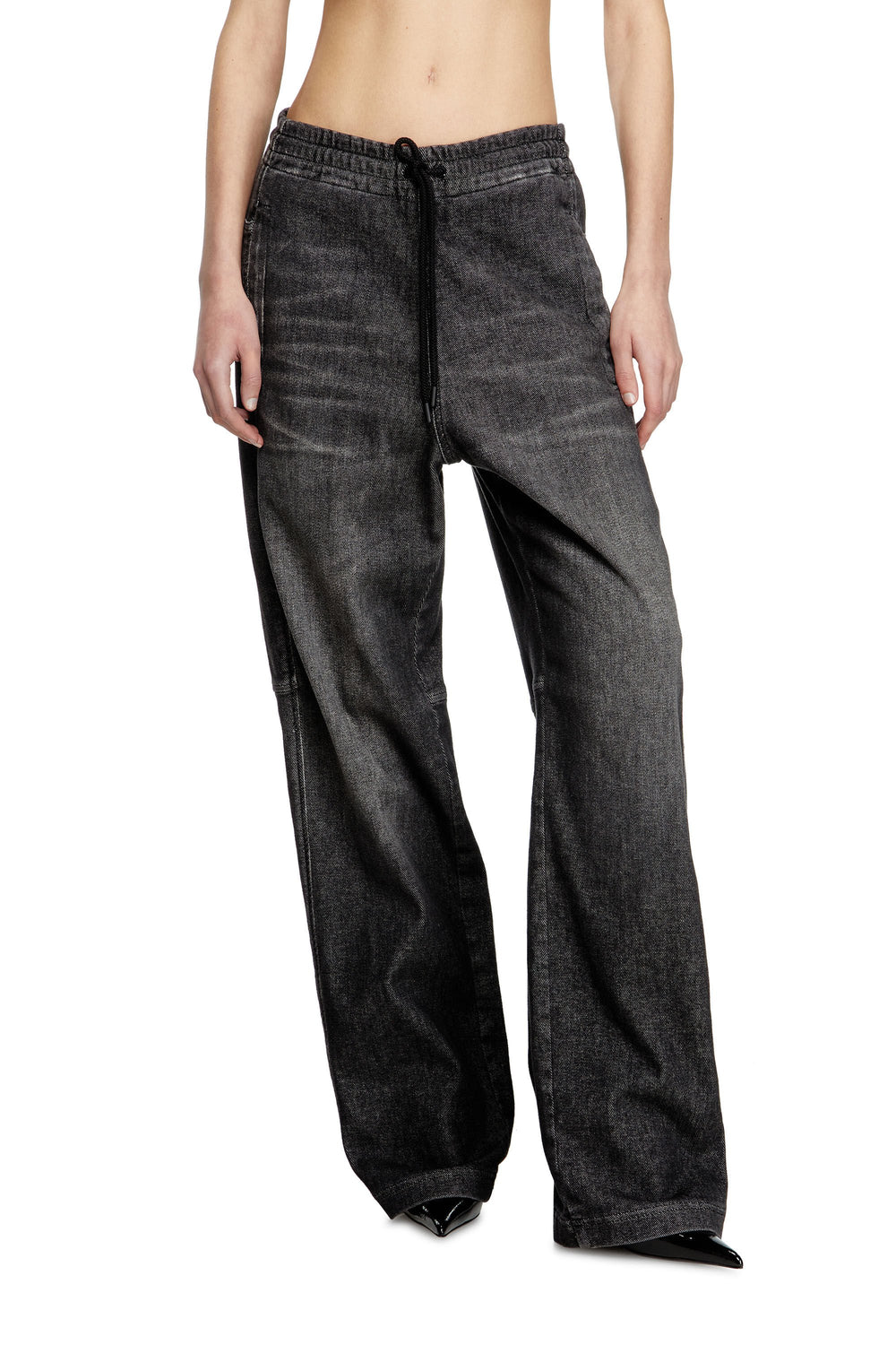 Women's Relaxed Jeans Black/Dark grey D-Martyans Track Denim