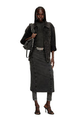 Women's Midi skirt with denim effect Black