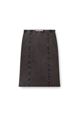 Women's Midi skirt with denim effect Black