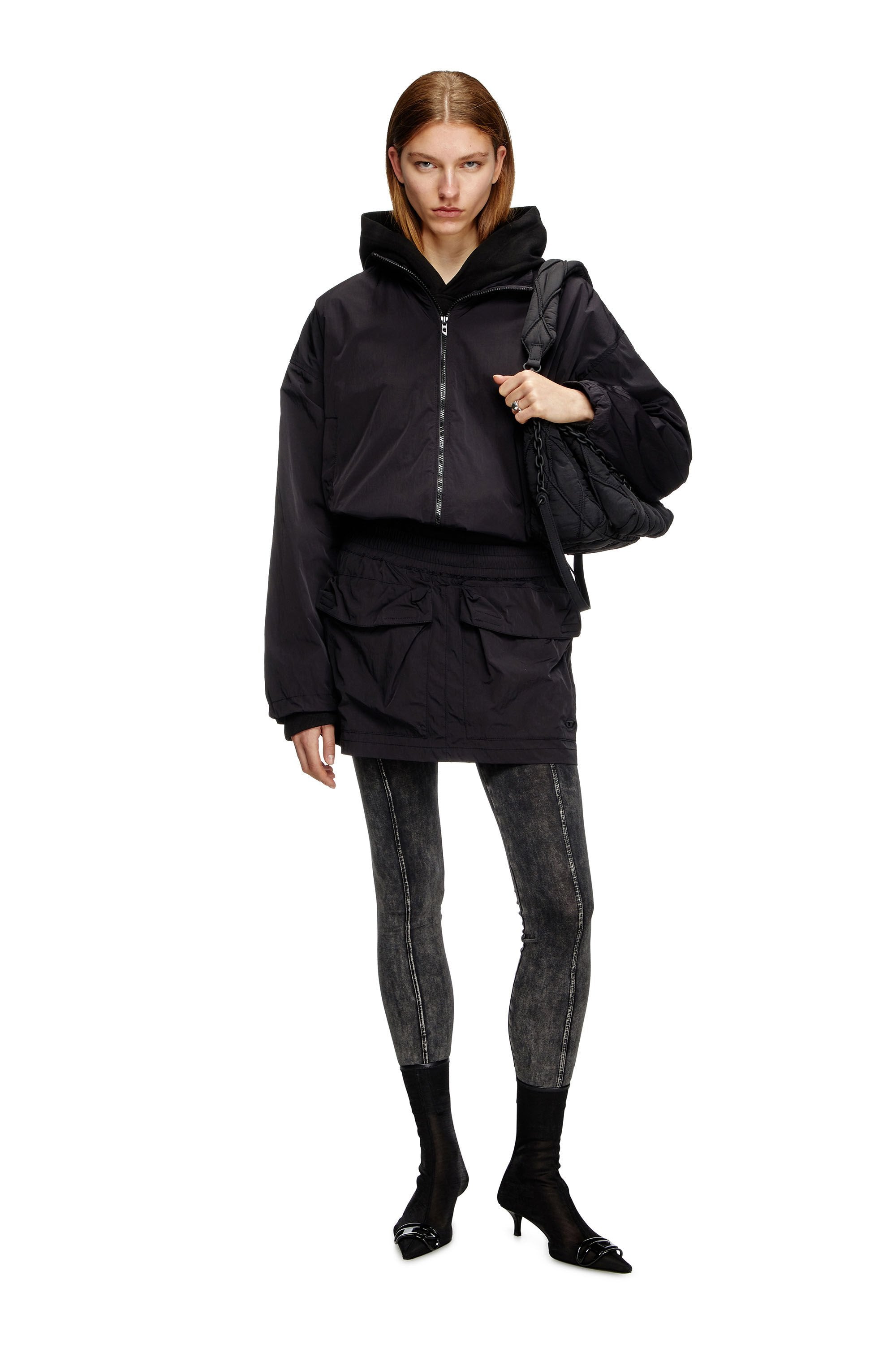 Women's Windbreaker in compact nylon Black