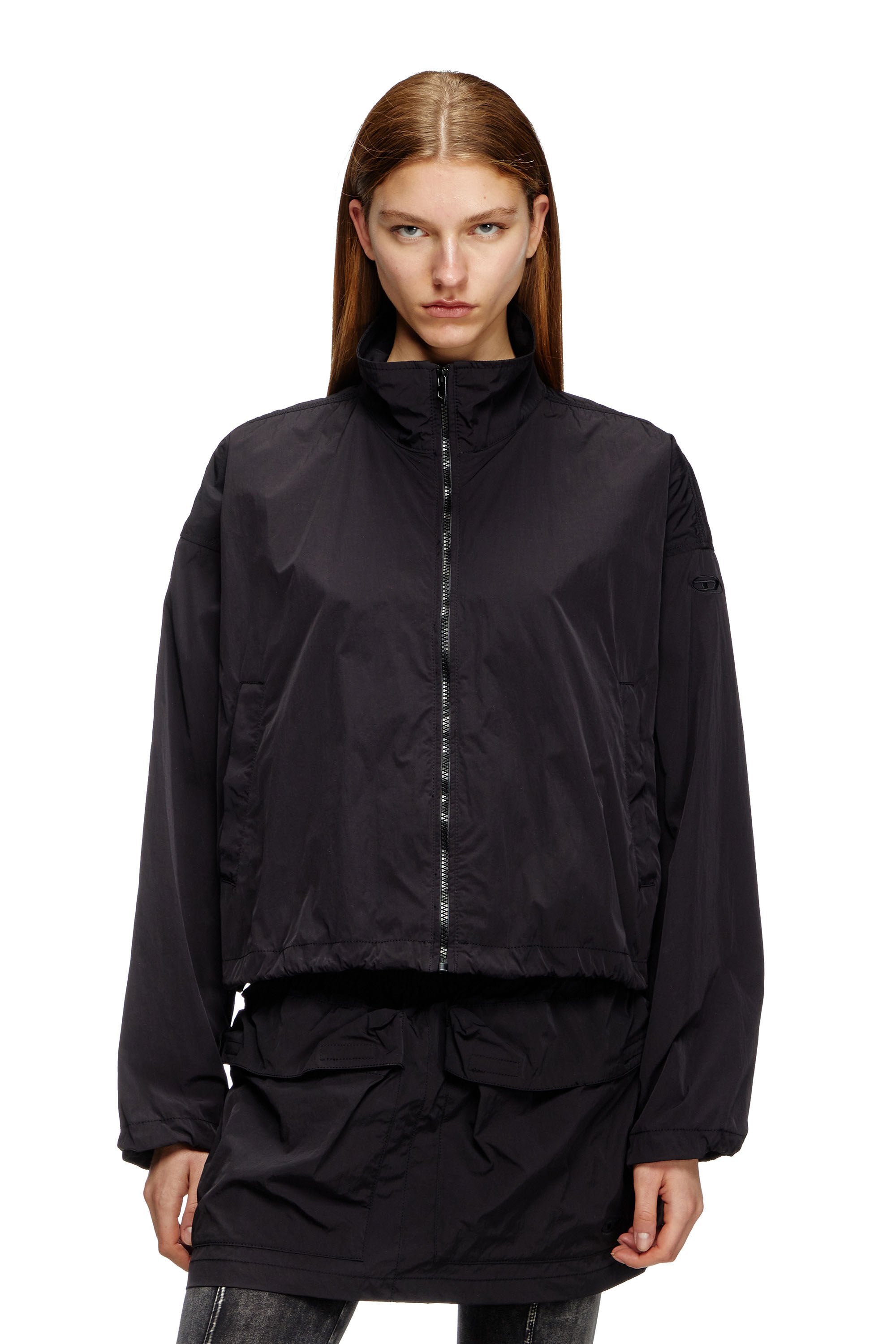 Women's Windbreaker in compact nylon Black
