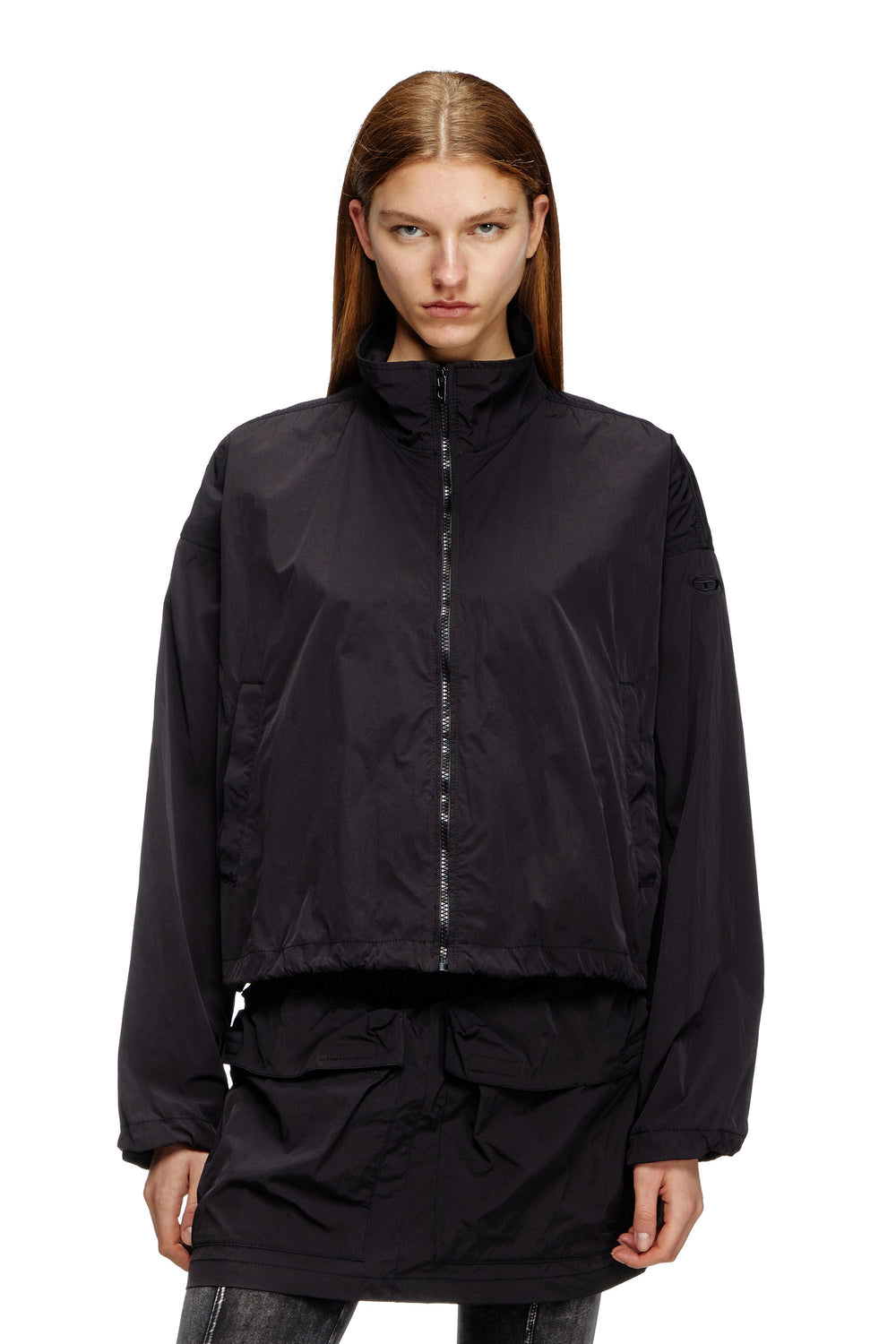 Women's Windbreaker in compact nylon Black
