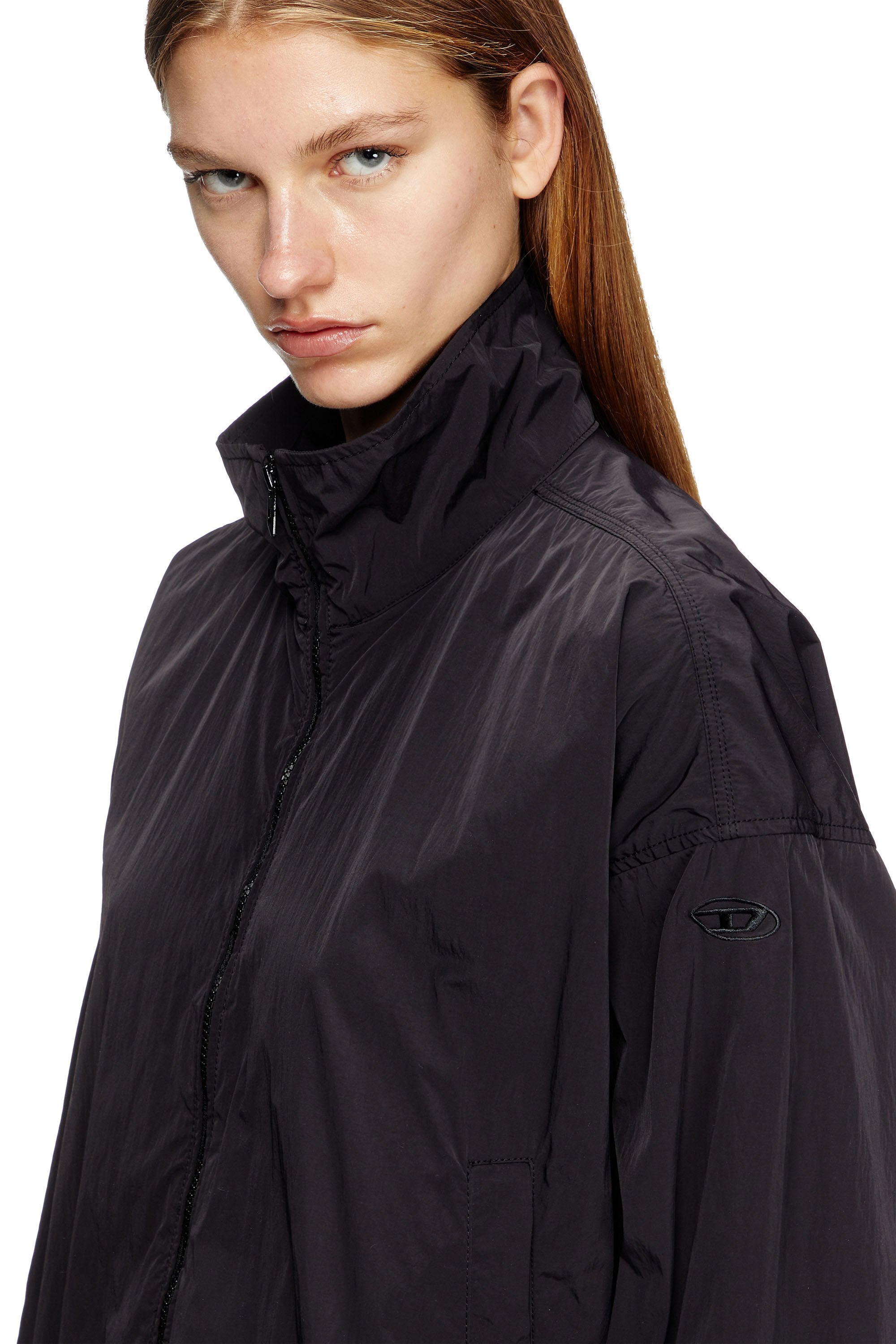 Women's Windbreaker in compact nylon Black